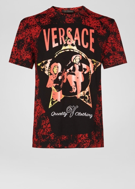 Versace Barocco Western Motif T-shirt Herr - 903541KOM